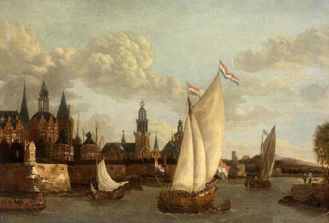 Jacobus Vrel Capriccio View of Haarlem Germany oil painting art
